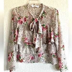NWOT’s Zara Trafaluc Collection Ruffle Tie top. Med.